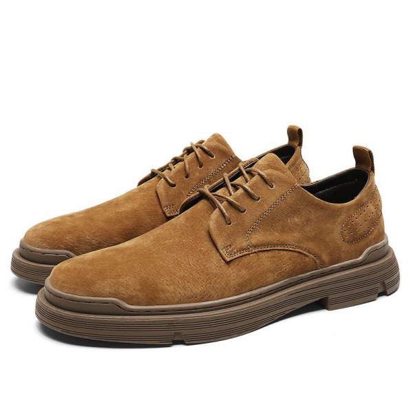 Men's shoes British casual leather shoes workwear big head shoes