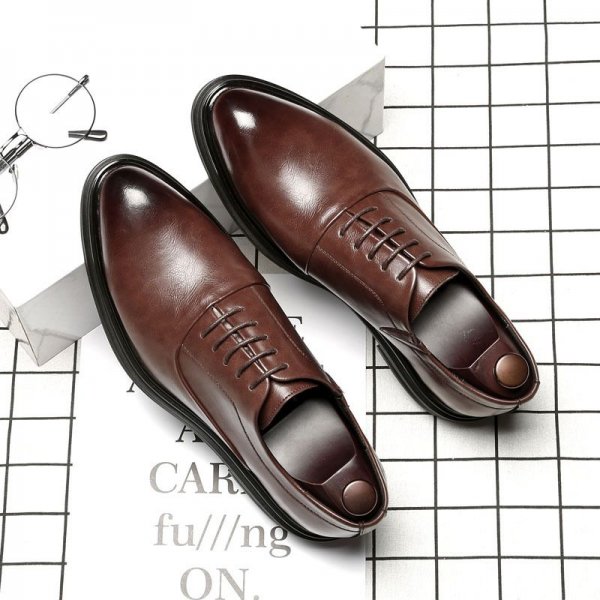 England pointed business men's shoes fashion casual leather shoes black large size formal shoes