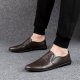 Large size soybean shoes men soft bottom moccasin driving lazy casual leather shoes