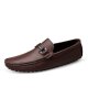 Men's versatile soybean shoes leather casual soft bottom driving shoes two layers of cowhide men's shoes