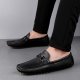 Men's versatile soybean shoes leather casual soft bottom driving shoes two layers of cowhide men's shoes