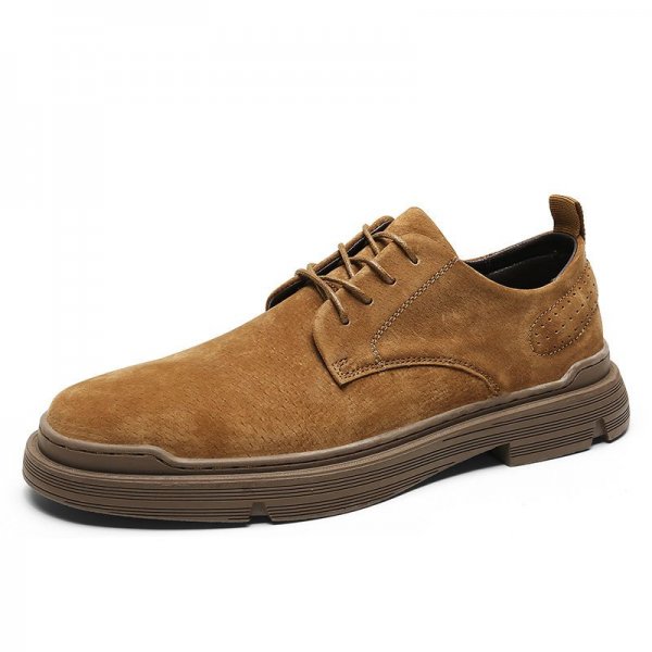 Men's shoes British casual leather shoes workwear big head shoes