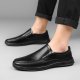 Fashion casual beanies outdoor soft sole work shoes solid color men's small leather shoes man