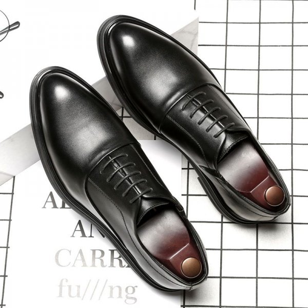 England pointed business men's shoes fashion casual leather shoes black large size formal shoes